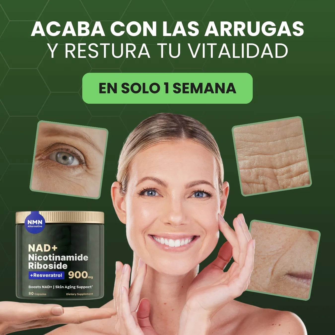 NAD+ ORIGINAL Elimina las arrugas y los signos del envejecimiento en 1 semana
